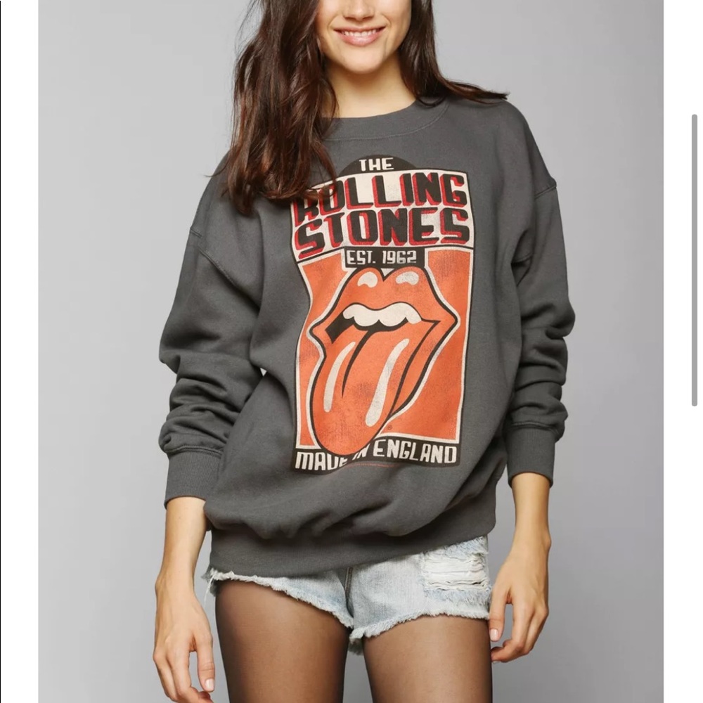 Urban Outfitters Gray Rolling Stones Sweater